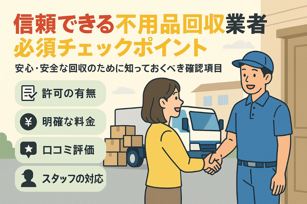 不用品回収で信頼できる業者の選び方！安心と安全を守る必須チェックポイント