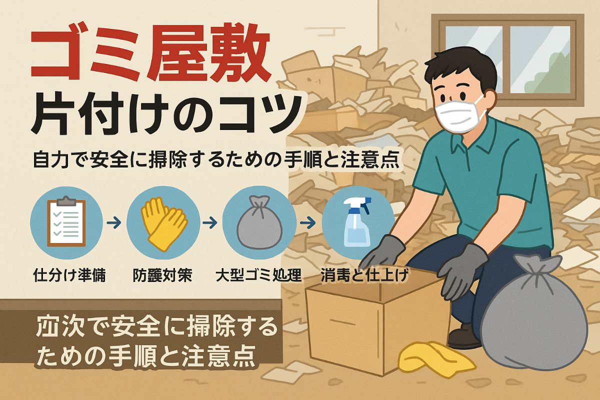 ゴミ屋敷の片付けは自力でできる?手順と安全な掃除のコツ