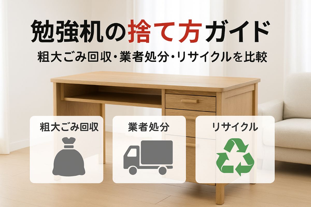 勉強机の捨て方にお困りの方へのガイド|粗大ごみ回収や業者処分・リサイクルとの比較