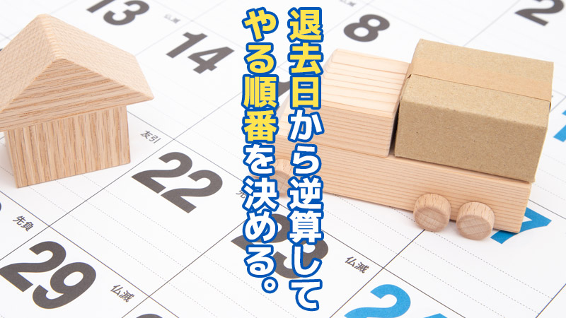 退去日から逆算して“やる順番”を決める。