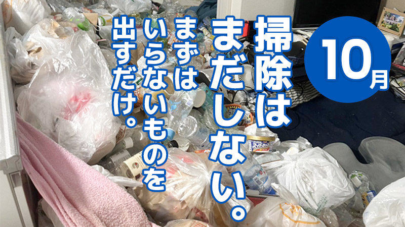 掃除はまだしない。まずはいらないものを出すだけ。