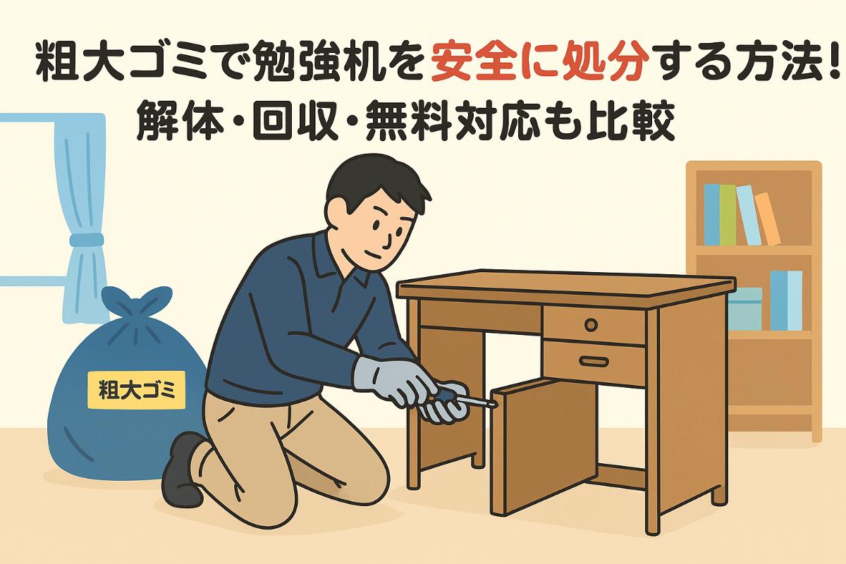 粗大ゴミで勉強机を安全に処分する方法！解体・回収・無料対応も比較