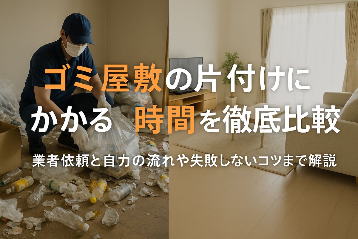 ゴミ屋敷の片付けにかかる時間を徹底比較|業者依頼と自力の流れや失敗しないコツまで解説