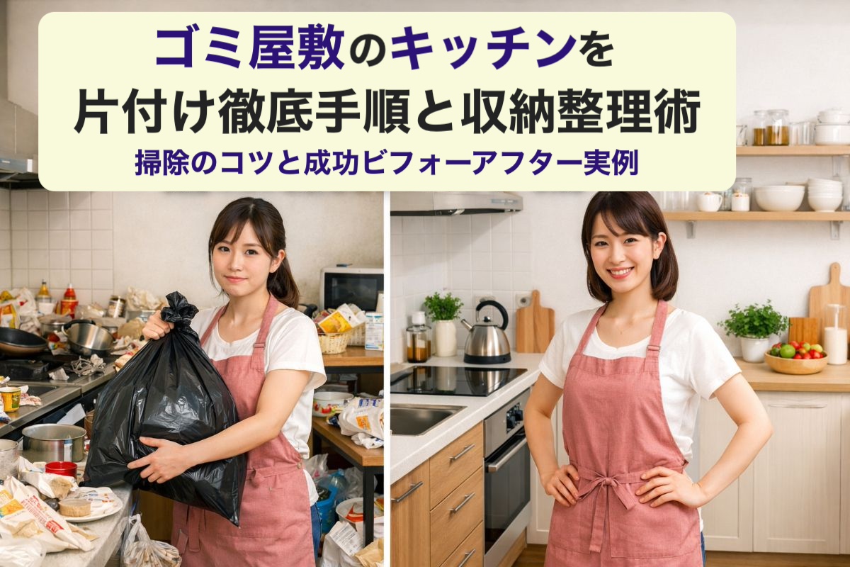 ゴミ屋敷のキッチンを片付け徹底手順と収納整理術｜掃除のコツと成功ビフォーアフター実例
