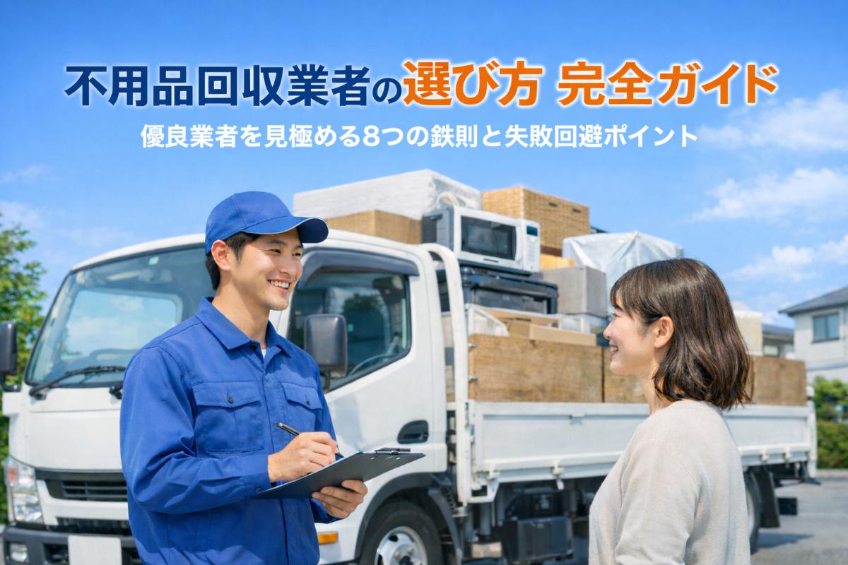 不用品回収業者の選び方完全ガイド|優良業者を見極める8つの鉄則と失敗回避ポイント