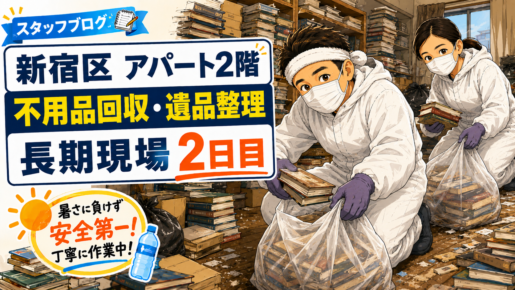 東京都 新宿区 アパート2階 不用品回収 遺品整理 長期現場 2日目