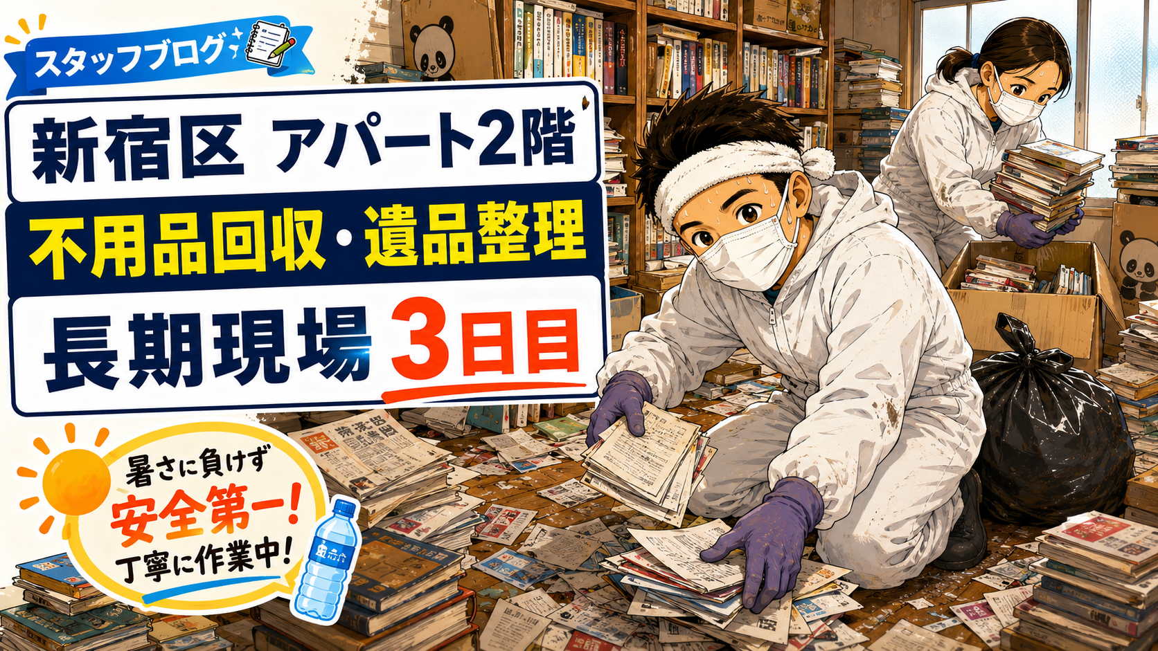 東京都 新宿区 アパート2階 不用品回収 遺品整理 長期現場 3日目
